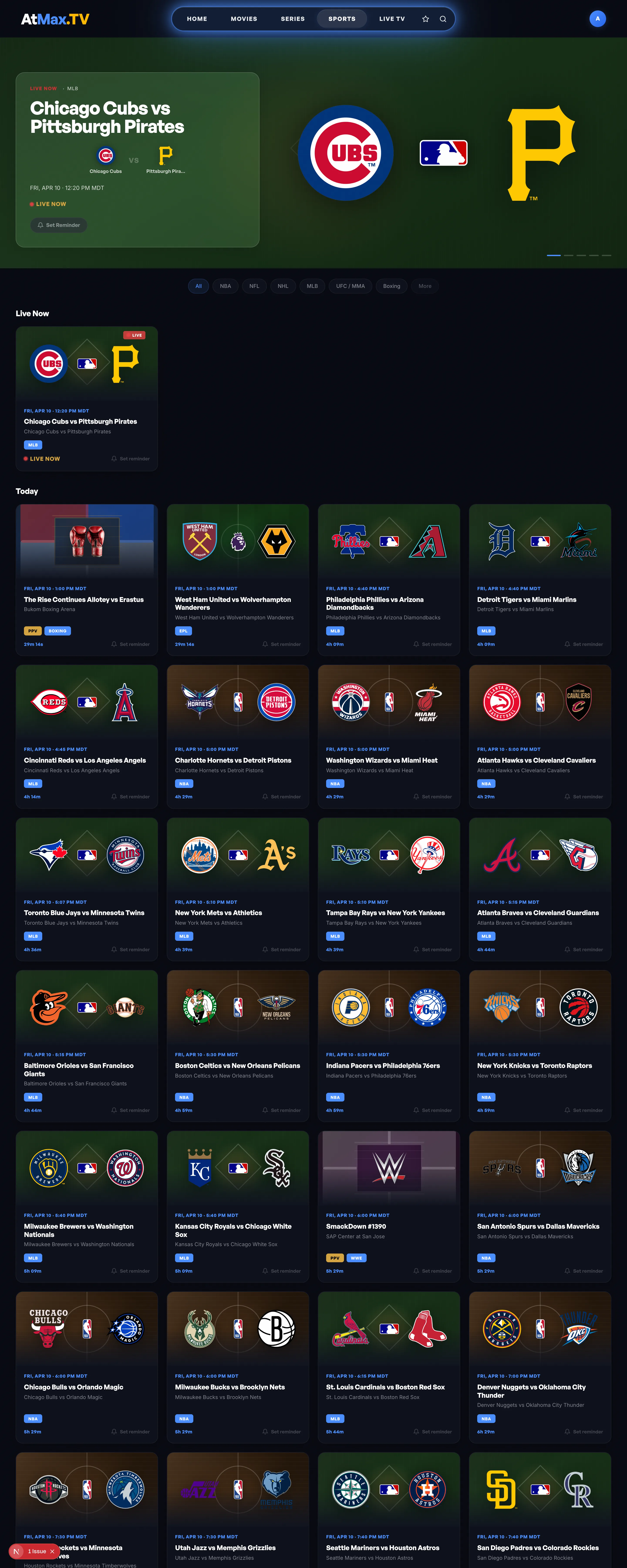 Live sports, real-time